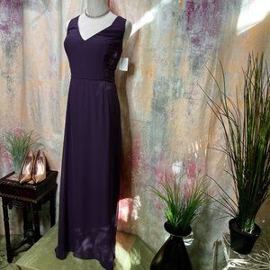 New📌David's Bridal Plum Bridesmaid -  Maid of Honor - Ball- Party Chiffon Dress